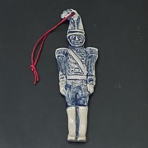 Vintage 1993 ROWE Pottery Salt Glazed Toy Soldier Christmas Tree Ornament